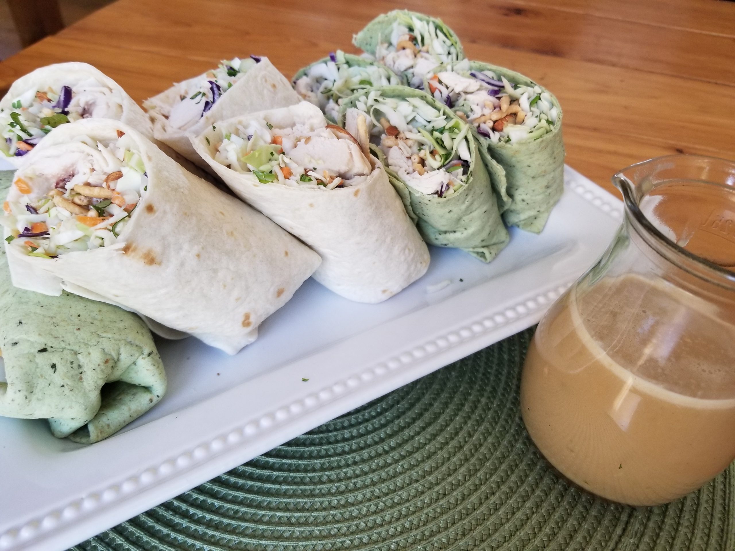 Asian Chicken Wraps with a Sesame Ginger Dressing