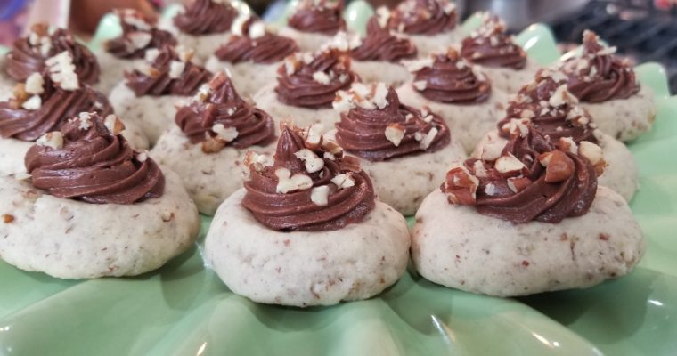 Pecan Sandie’s with Chocolate Frosting