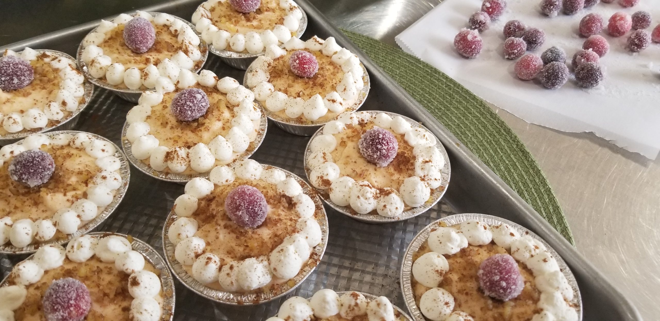 Mini Sweet Potato, Cranberry, and Pecan Cheesecake