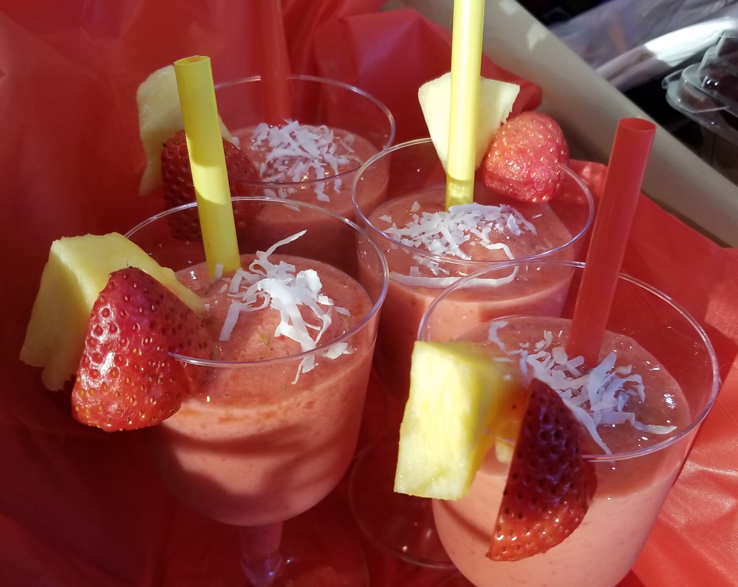 Non-Alcoholic Frozen Strawberry, Pineapple, and Coconut Chiefaritas