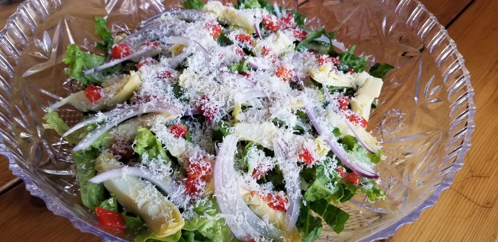 Artichoke, Roasted Red Pepper, Red Onion & Parm Italian Salad The
