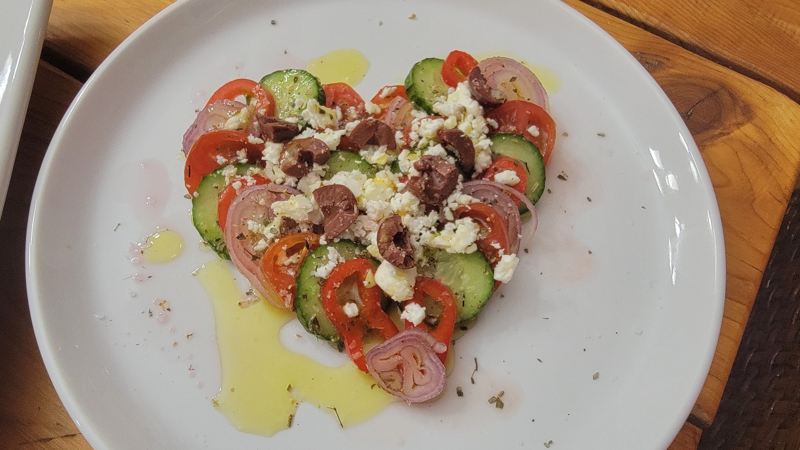 Heart-Shaped Greek Village Salad